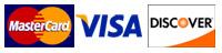 We accept Mastercard, Visa and Discover
